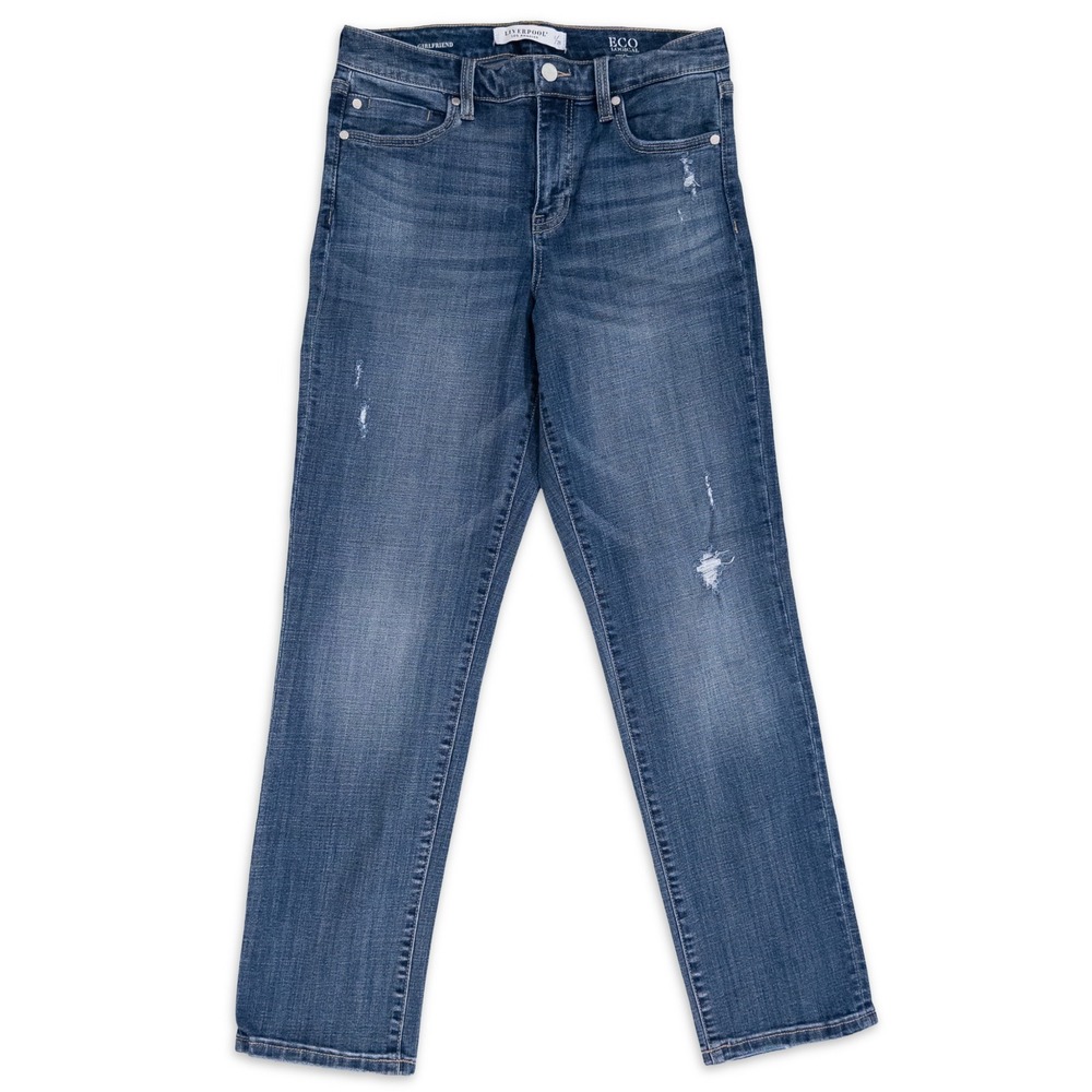 Liverpool Los Angeles Girlfriend Jeans Womens 6/28 Blue Distressed Eco Logical